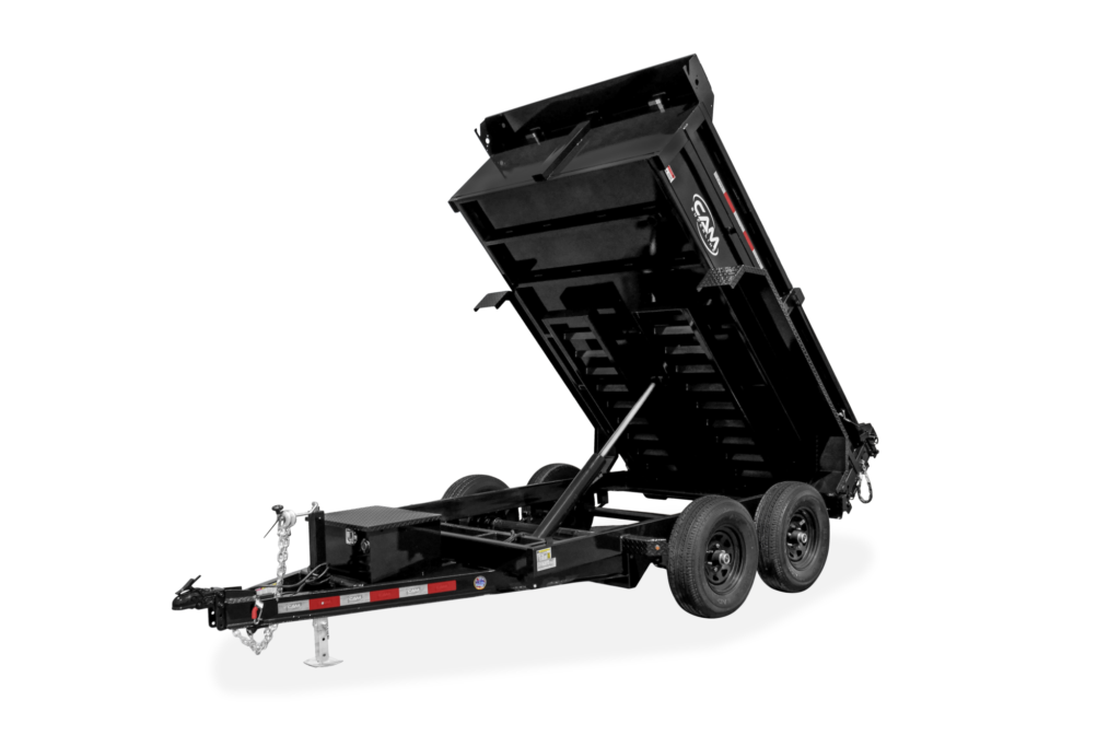 CAM Superline Standard Duty Low Profile Dump Trailer Front Tilted