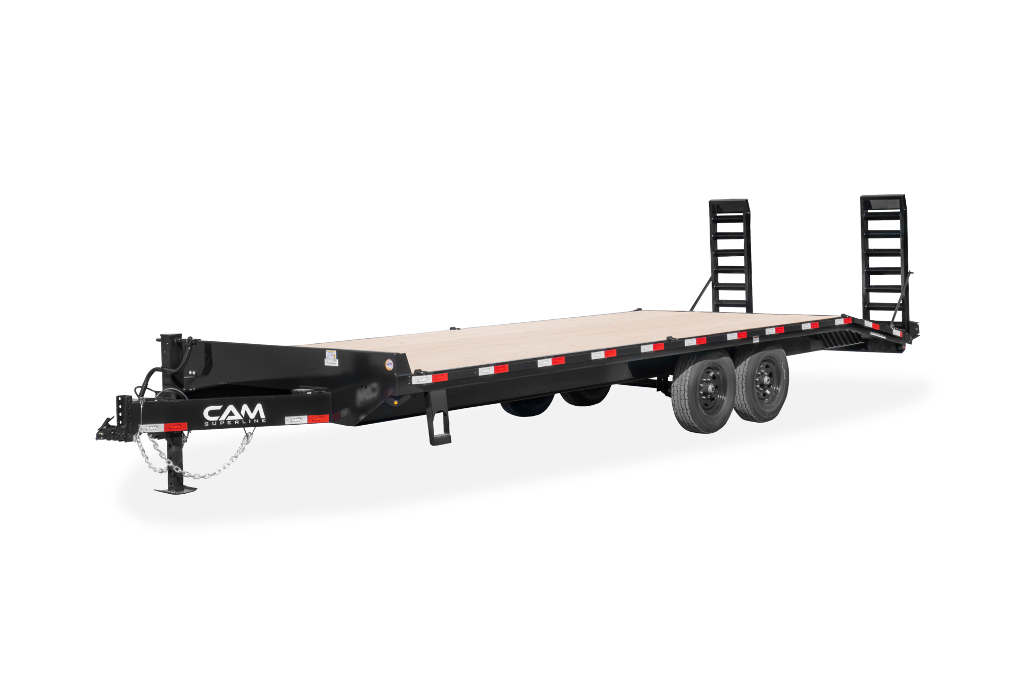 CAM Superline Deckover Beavertail Trailer Front View