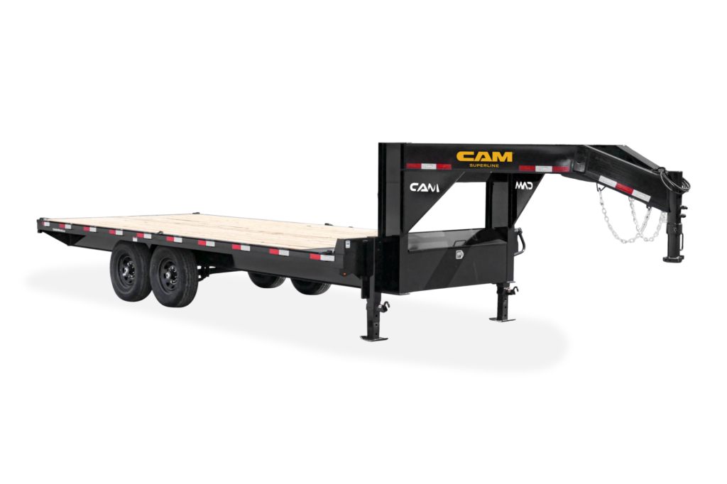 CAM Superline Deckover Flatbed Trailer Front Angled View