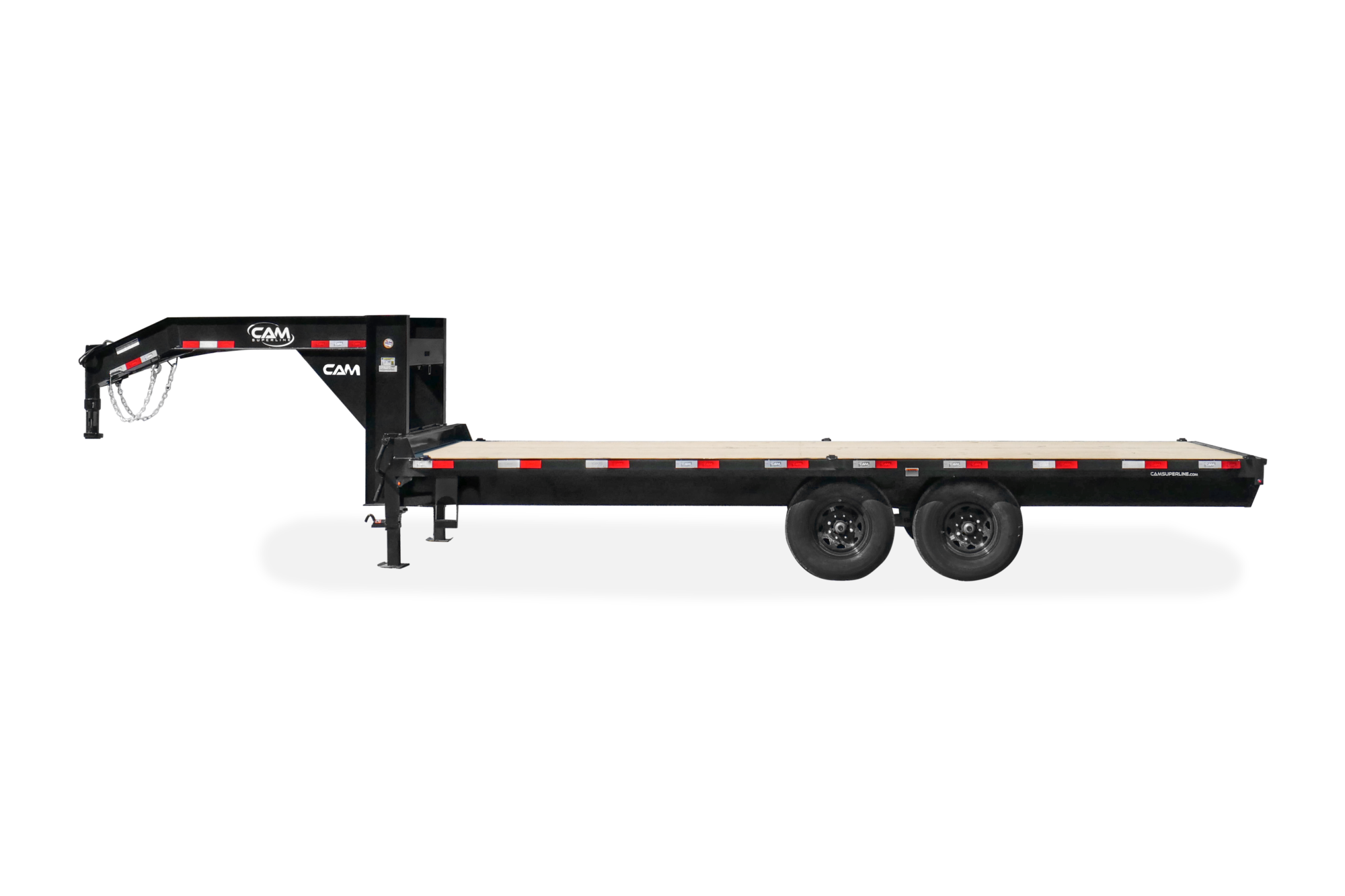 CAM Superline Deckover Flatbed Trailer Side View Straight On