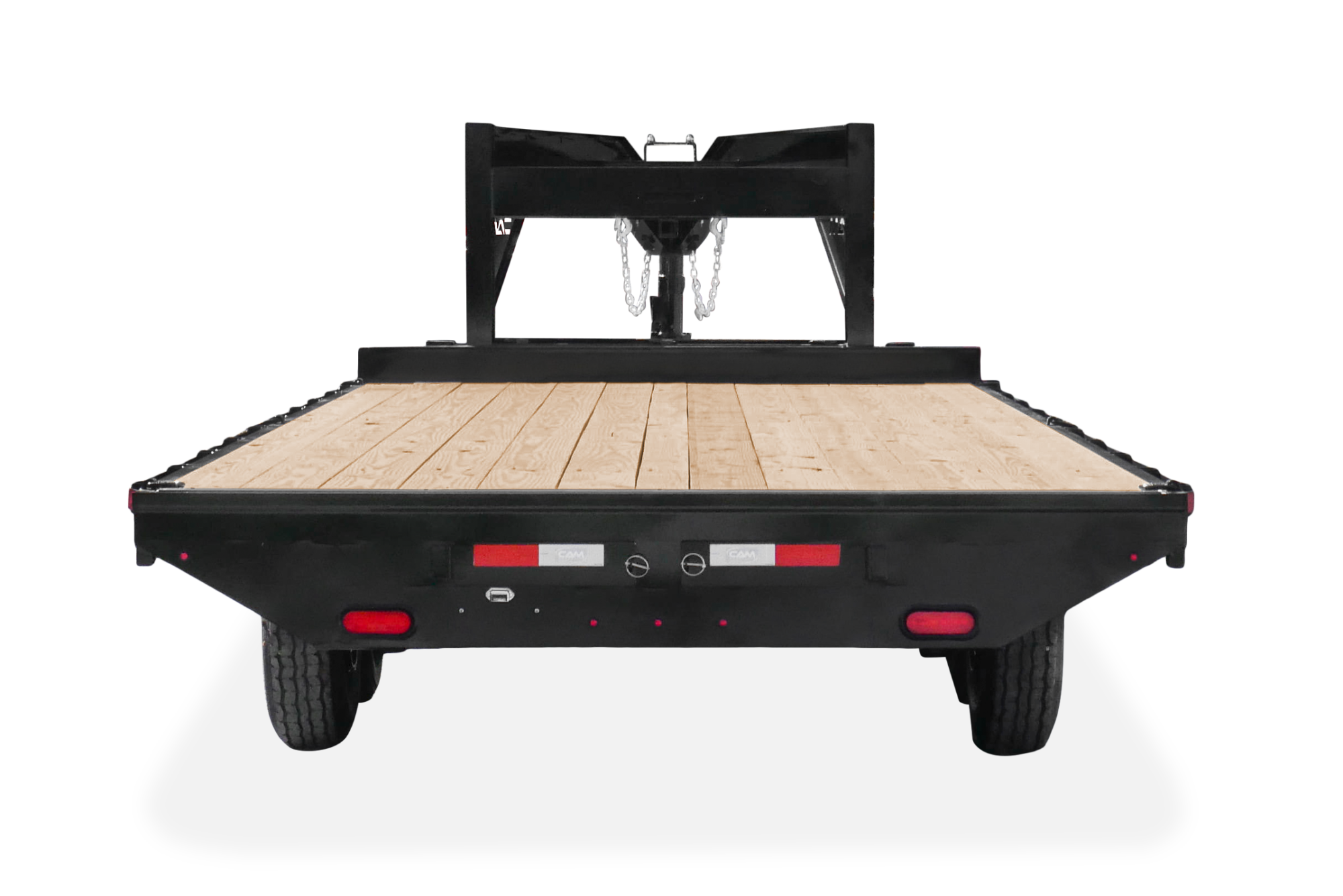 CAM Superline Deckover Flatbed Trailer Straight On Rear View