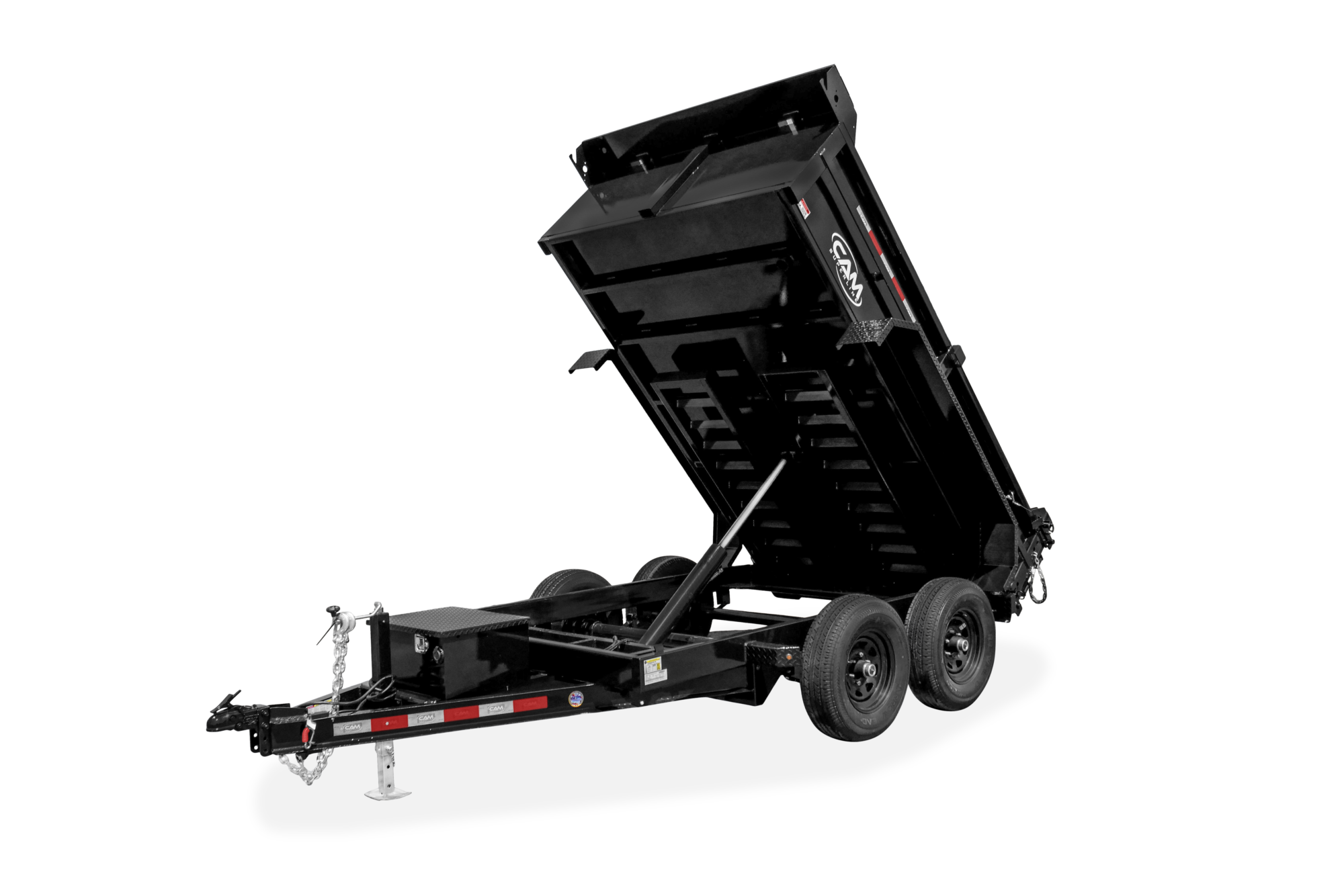 CAM Superline Standard Duty Low Profile Dump Trailer Front View Tilted