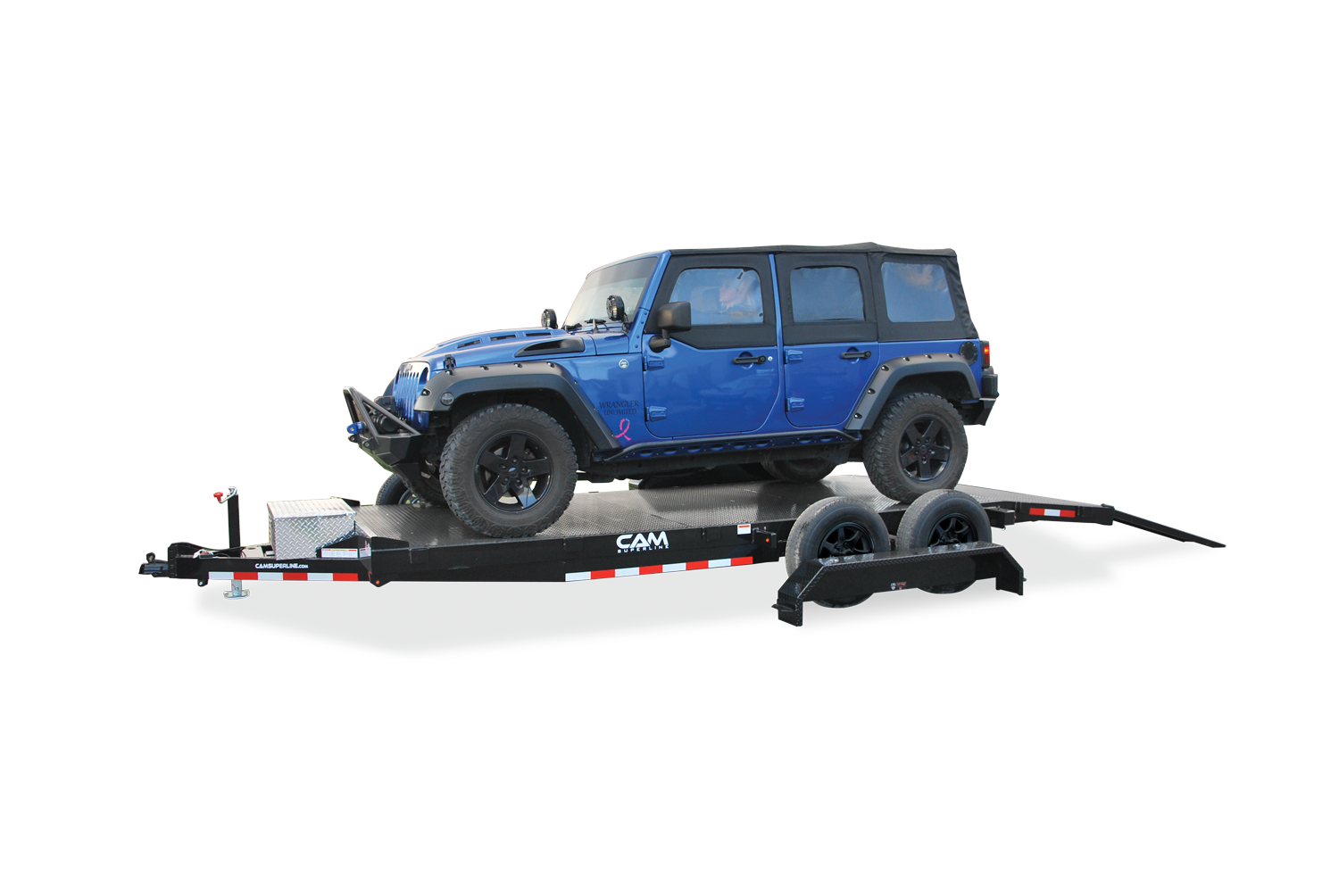 CAM Superline Steel Deck Car Hauler Trailer Side Loaded