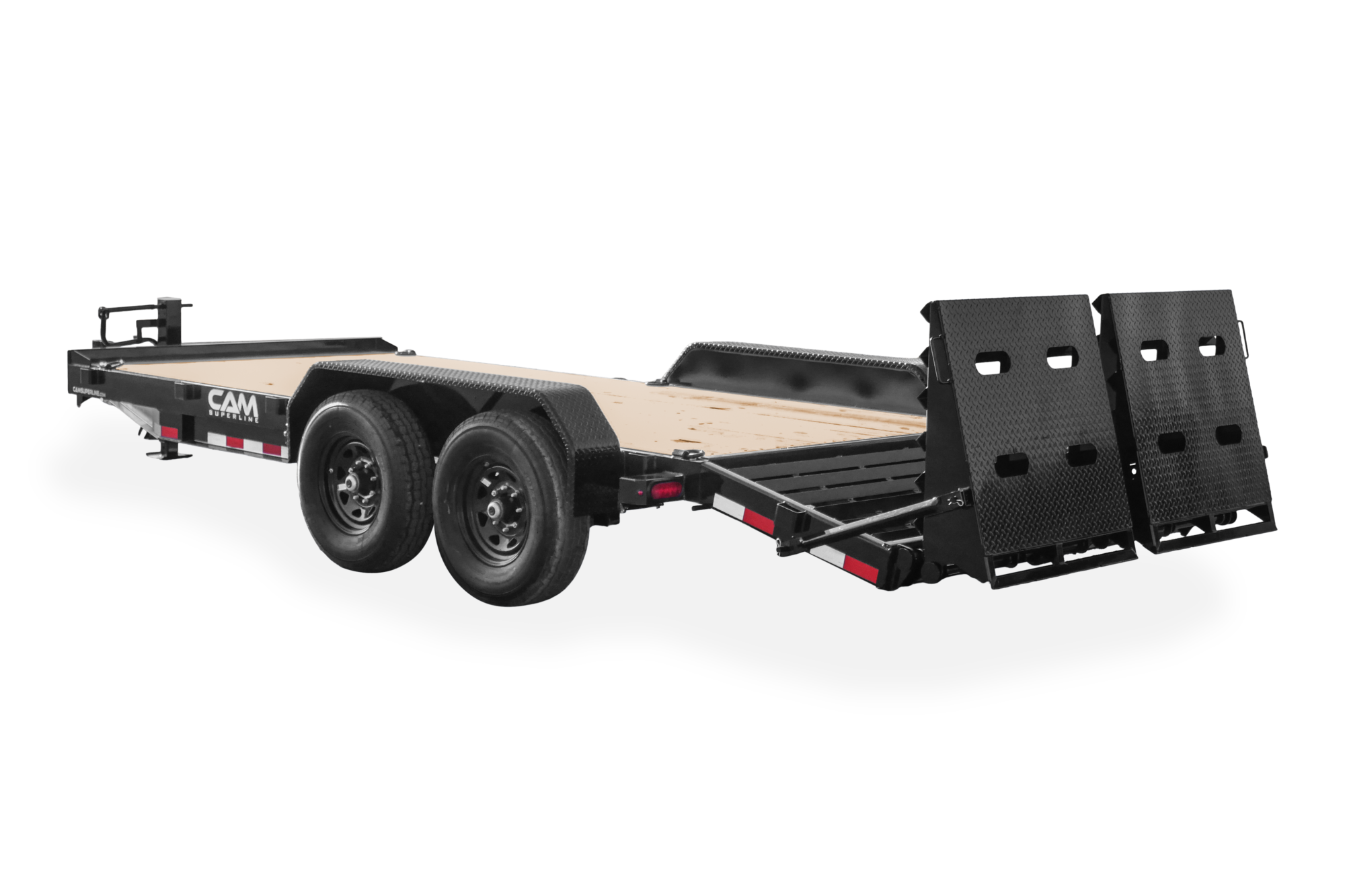 CAM Superline Super Ramp Equipment Trailer Rear Ramps Up