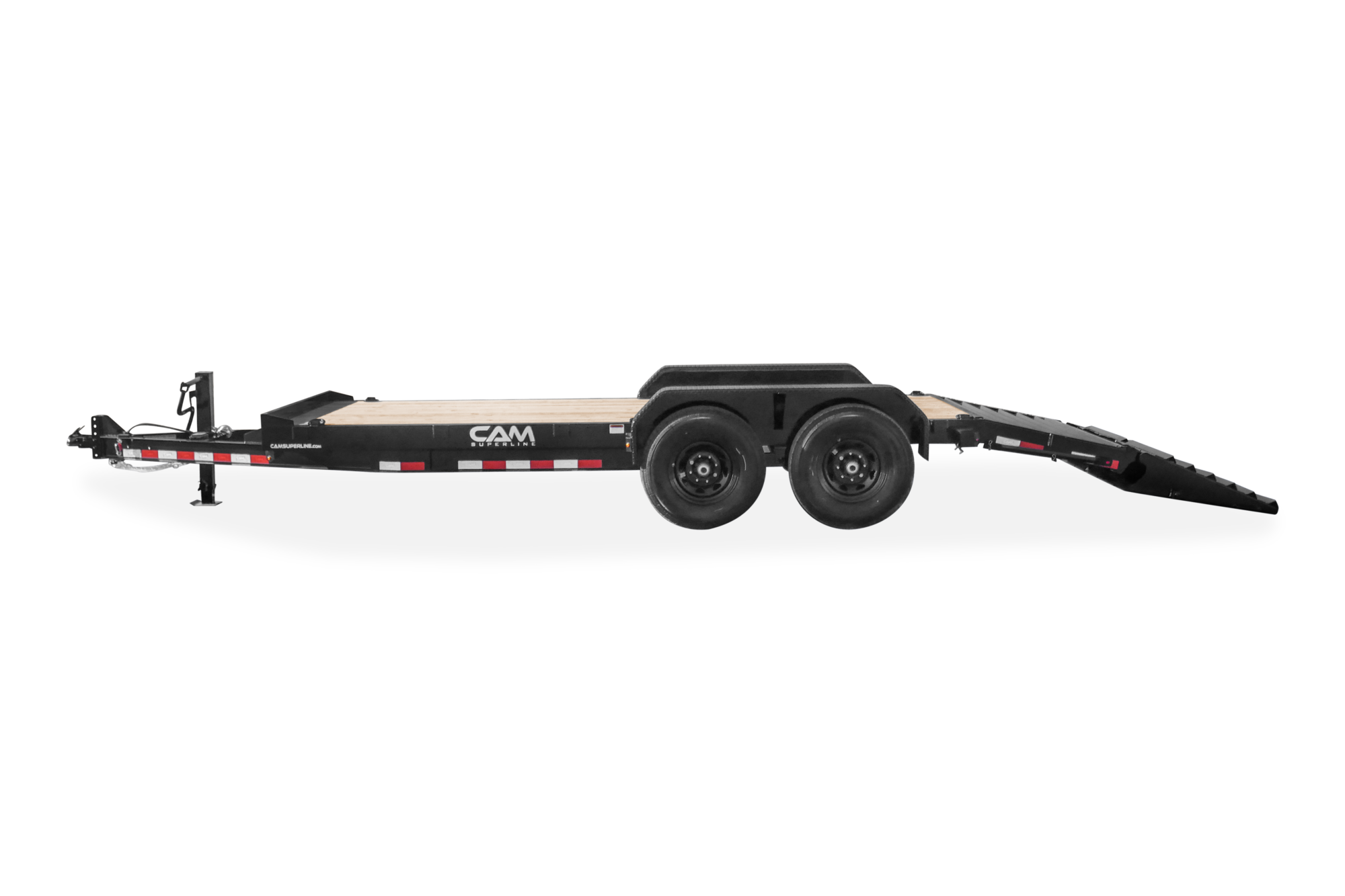 CAM Superline Super Ramp Equipment Trailer Side View Ramps Down