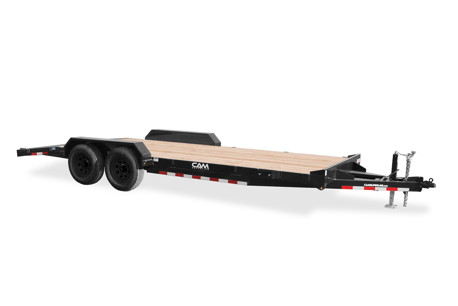 CAM Superline Wood Deck Car Hauler Trailer Side View
