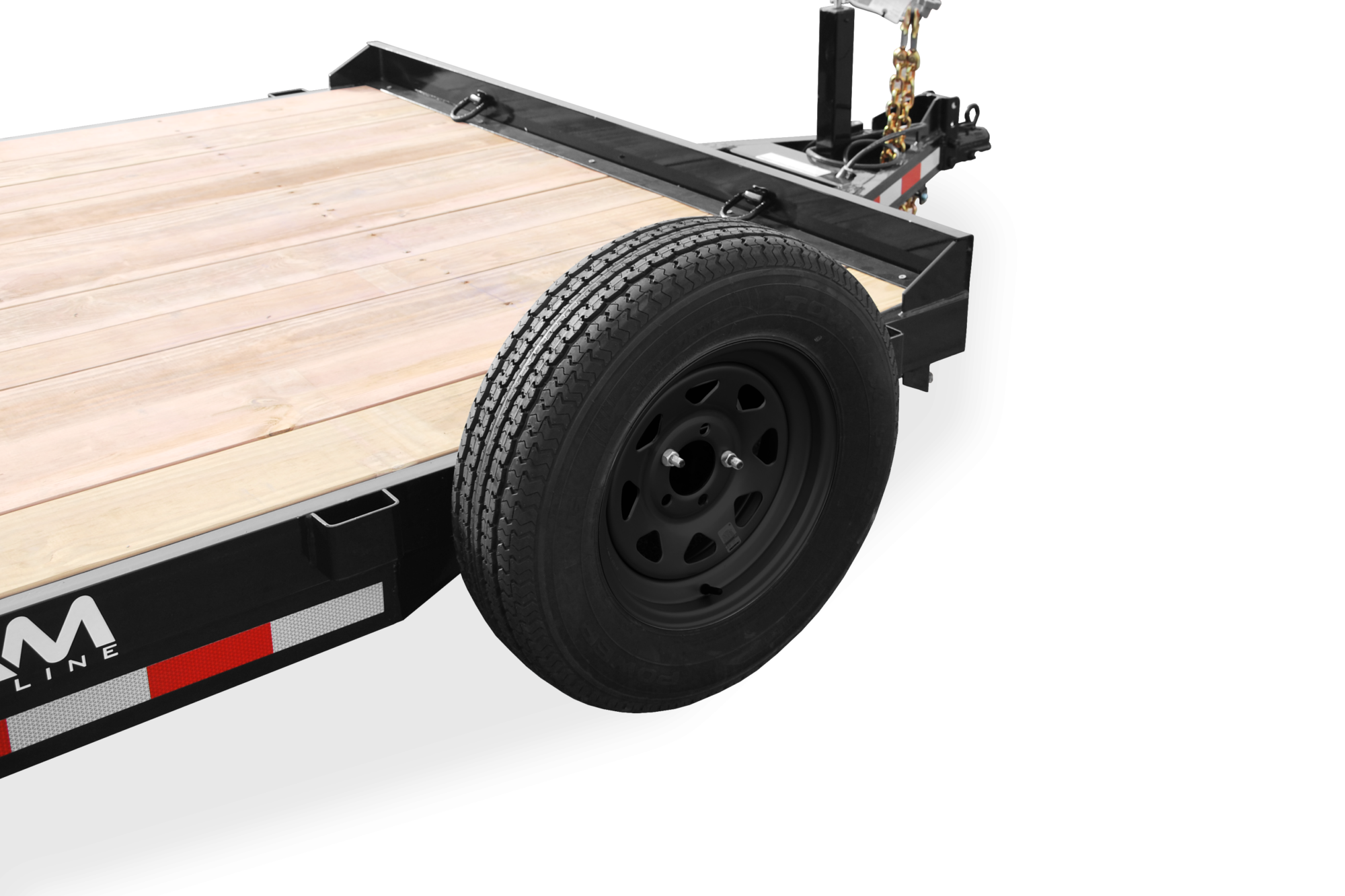 CAM Superline Wood Deck Car Hauler Trailer Spare Tire