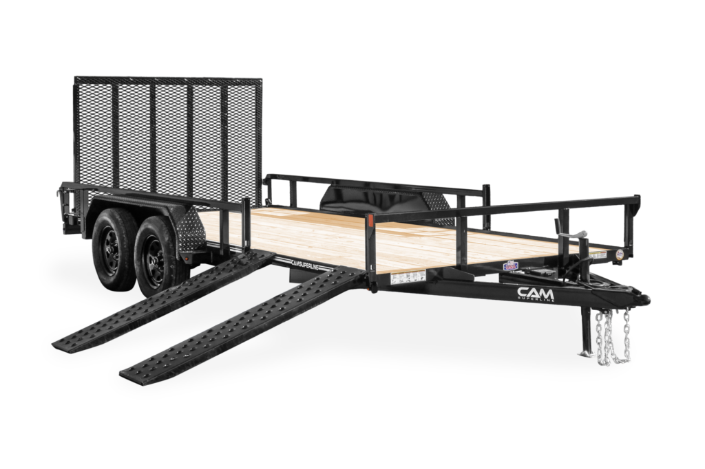 CAM ATV Utility Trailer Front Ramps Down