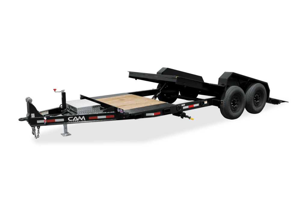 CAM Extra Wide Split Deckover Tilt Trailer Front Tilted