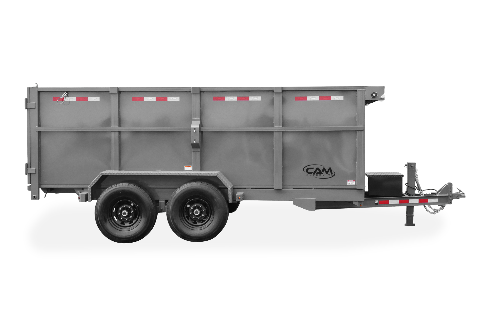 CAM Scissor Hoist Dump Trailer Side View Side Down