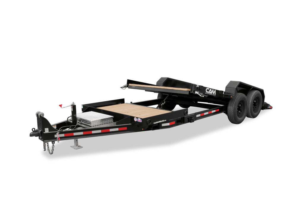 CAM CAM Superline Split Deck Tilt Trailer Front Tilted black wheel