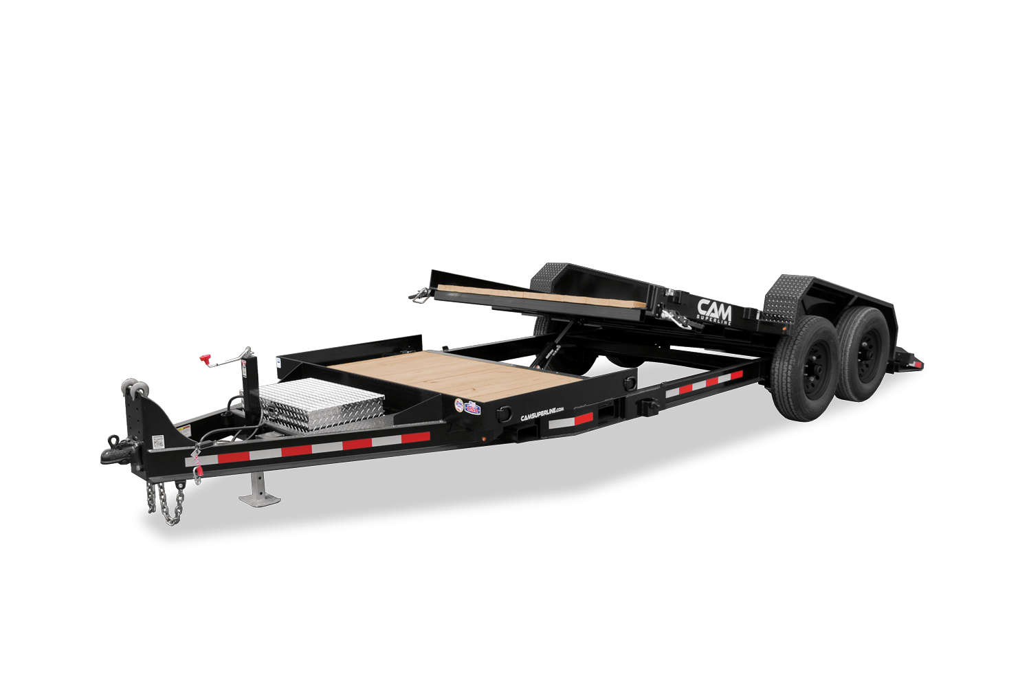 CAM CAM Superline Split Deck Tilt Trailer Front Tilted black wheel