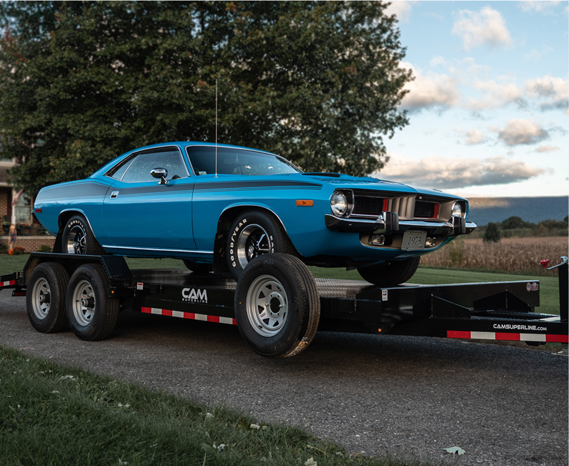 Car hauler with classic car